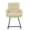 Nikan Office Chair in Cream Boucle & Black Base