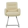 Nikan Office Chair in Cream Boucle & Chrome Base