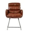 Nikan Office Chair in Vintage Brown Leather & Chrome Base