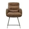 Nikan Office Chair in Aged Brown Leather & Chrome Base