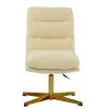 Cowper Office Chair in Cream Boucle & Gold Base