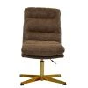 Cowper Office Chair in Aged Brown Leather & Gold Base