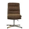 Cowper Office Chair in Aged Brown Leather & Chrome Base