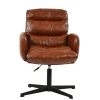 Katarni Office Chair in Vintage Brown Leather & Black Base