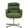 Katarni Office Chair in Aged Olive Green Leather & Chrome Base