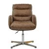 Katarni Office Chair in Aged Brown Leather & Chrome Base