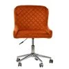 Heron Office Chair in Burnt Orange Velvet & Chrome Base