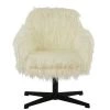 Fallen Office Chair in Cream Faux Fur & Black Base