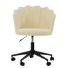 Clam Office Chair in Cream Boucle & Black Base