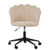 Clam Office Chair in Natural Cream Fabric & Black Base