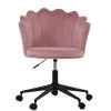 Clam Office Chair in Pink Velvet & Black Base