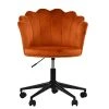 Clam Office Chair in Burnt Orange Velvet & Black Base
