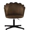 Scallop Office Chair in Mocha Velvet & Black Base