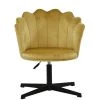 Scallop Office Chair in Camel Velvet & Black Base
