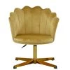 Scallop Office Chair in Camel Velvet & Gold Base