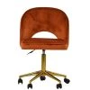 Flair Office Chair in Burnt Orange Velvet & Gold Base