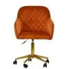 Opus Office Office Chair in Burnt Orange Velvet & Gold Base