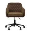 Langham Office Chair in Aged Brown Leather & Black Base