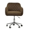 Langham Office Chair in Aged Brown Leather & Chrome Base