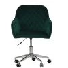 Opus Office Office Chair in Emerald Green Velvet & Chrome Base