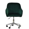 Lule Office Chair in Emerald Green Velvet & Chrome Base