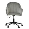 Lule Office Chair in Light Grey Velvet & Black Base