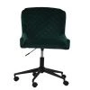 Heron Office Chair in Emerald Green Velvet & Black Base
