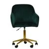 Lule Office Chair in Emerald Green Velvet & Gold Base