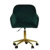 Opus Office Office Chair in Emerald Green Velvet & Gold Base