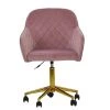 Opus Office Office Chair in Pink Velvet & Gold Base