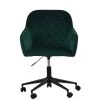 Opus Office Office Chair in Emerald Green Velvet & Black Base