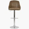Palento Bar Stool in Aged Brown Leather