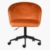 Pasco Office Chair in Burnt Orange Velvet