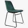 Plato Dining Chair in Forest Green Leather
