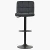 Troy Bar Stool in Dark Grey Leather