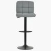 Troy Bar Stool in Grey Leather
