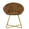 Herc Vanity Chair in Leopard Fabric