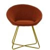 Herc Vanity Chair in Orange Boucle Fabric