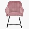 Wickham Dining Chair in Pink Velvet