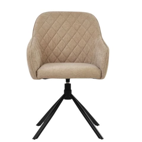 Koge Swivel Dining Chair Fawn Brown Fabric 