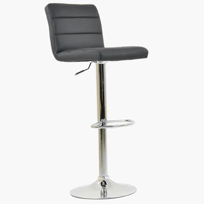 Adriatic Bar Stool Dark Grey Leather & Chrome Base