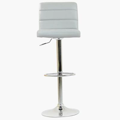Adriatic Bar Stool Grey Leather & Chrome Base