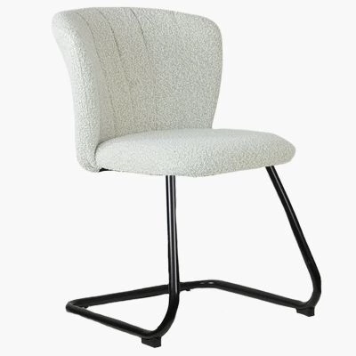Blyth  Office Chair Cream Boucle Fabric & Black