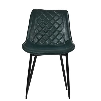 Hogan Dining Chair Forest Green Leather & Black