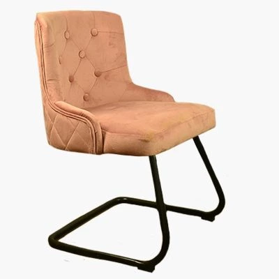 Melton Dining Chair Pink Velvet & Black Legs