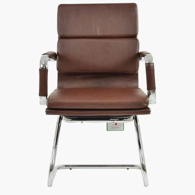 Montreal Office Chair Tan Brown Faux Leather & Chrome