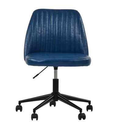Danbury Office Chair Blue Faux Leather & Black