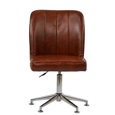 Oblek Office Chair Vintage Brown Faux Leather & Chrome