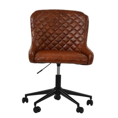 Heron Office Chair Vintage Brown Faux Leather & Black