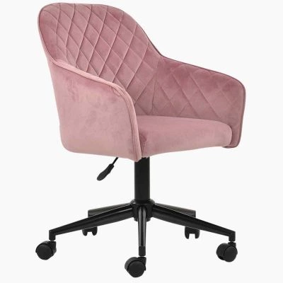 Opus Office Chair Pink Velvet & Black